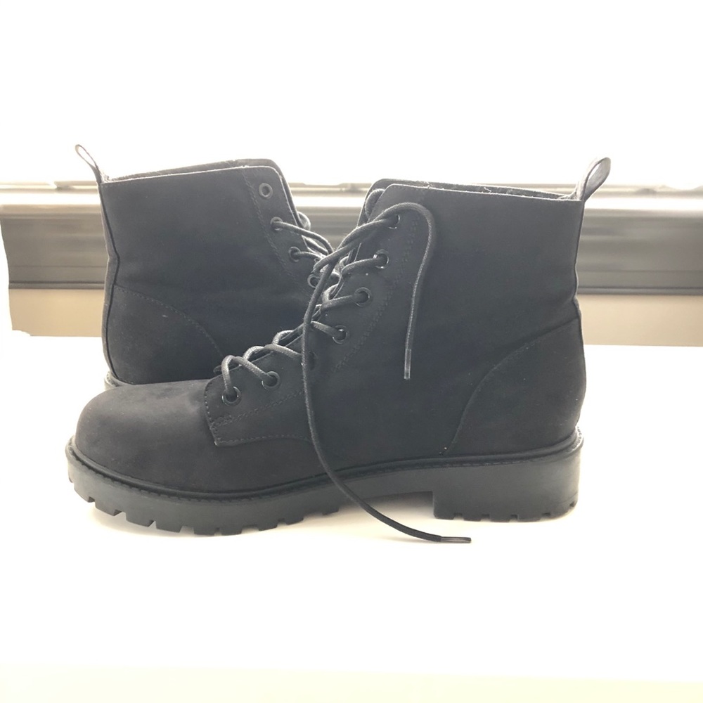 Suede combat boots